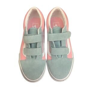 Vans Old Skool V Kids Two Tone Gray/pink Sz 2 Us Kids